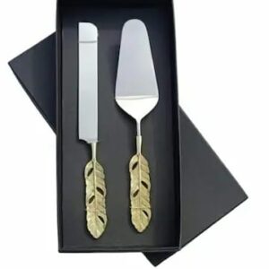 FEATHER CAKE SERVERS SET OF 2