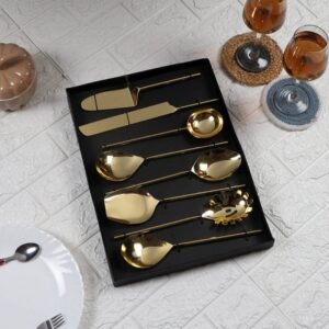 GOLDEN PENCIL DESIGN SERVING SET – SET OF 8