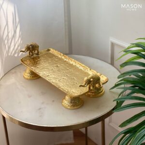 GOLDEN ELEPHANT DECORATIVE SERVING TRAY
