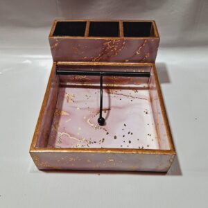 MDF Tissue + Cutlery Holder with Gold Foiling & Resin Coating