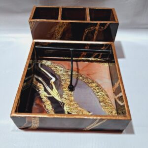 MDF Tissue + Cutlery Holder with Gold Foiling & Resin Coating (Copy)