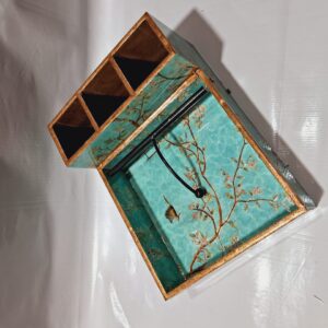 MDF Tissue + Cutlery Holder with Gold Foiling & Resin Coating