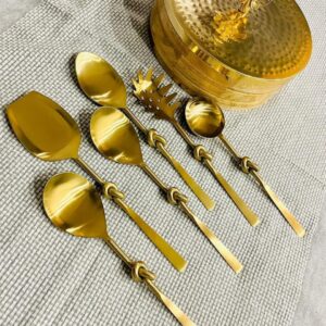 DESIGNER KNOT SERVING SPOONS SET OF SIX