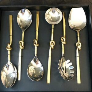 DESIGNER KNOT SERVING SPOONS SET OF SIX